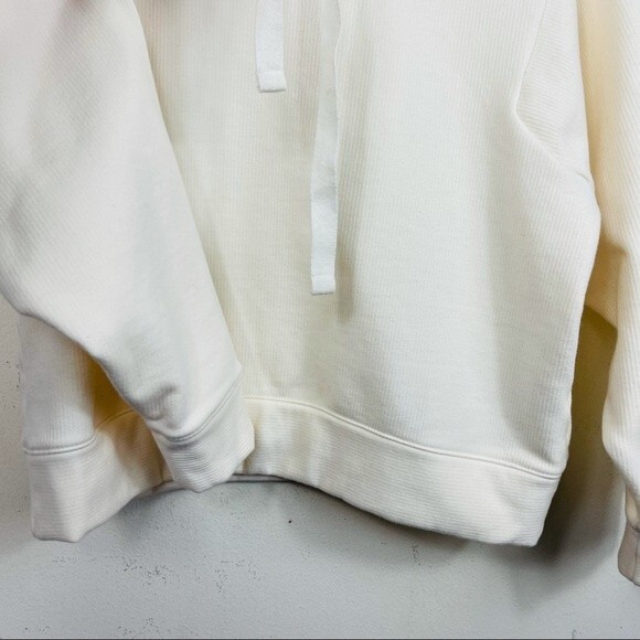 New Madewell MWL Ribbed Funnelneck Sweatshirt XS Cream Relaxed Slouchy Boxy - Picture 11 of 13